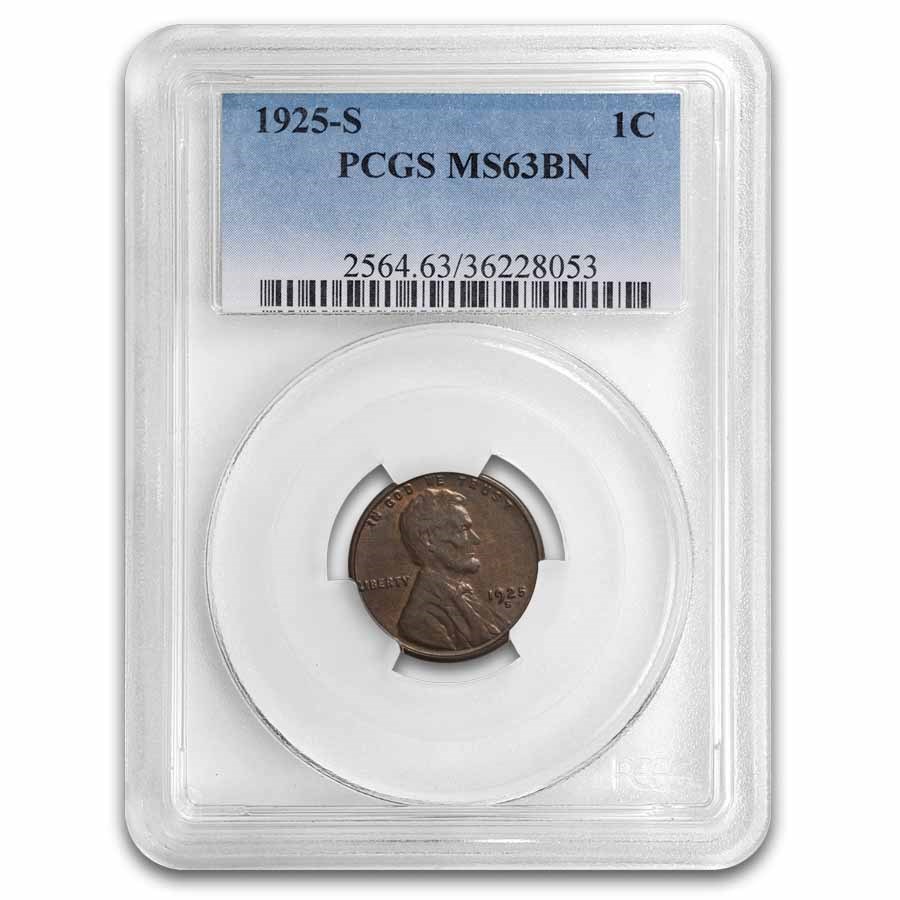 1925-S Lincoln Cent MS-63 PCGS (Brown)