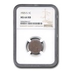 1925-S Lincoln Cent MS-64 NGC (Red/Brown)