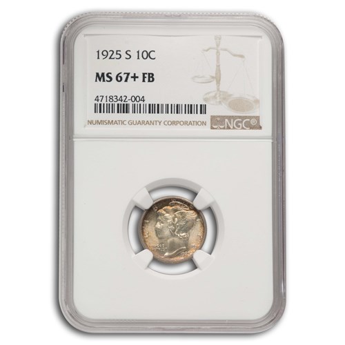 1925-S Mercury Dime MS-67+ NGC (FB) 1925-S Mercury Dime MS-67+ NGC (FB)