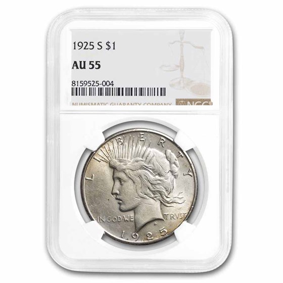 1925-S Peace Dollar AU-55 NGC 1925-S Peace Dollar AU-55 NGC