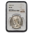 1925-S Peace Dollar AU-58 NGC