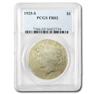 1925-S Peace Dollar Fair-2 PCGS (Low Ball Registry) 1925-S Peace Dollar Fair-2 PCGS (Low Ball Registry)