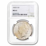 1925-S Peace Dollar MS-61 NGC