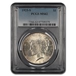 1925-S Peace Dollar MS-62 PCGS