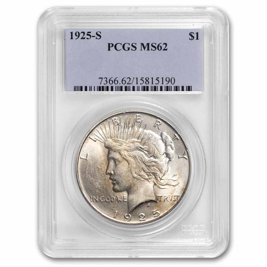 1925-S Peace Dollar MS-62 PCGS
