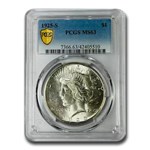 1925-S Peace Dollar MS-63 PCGS