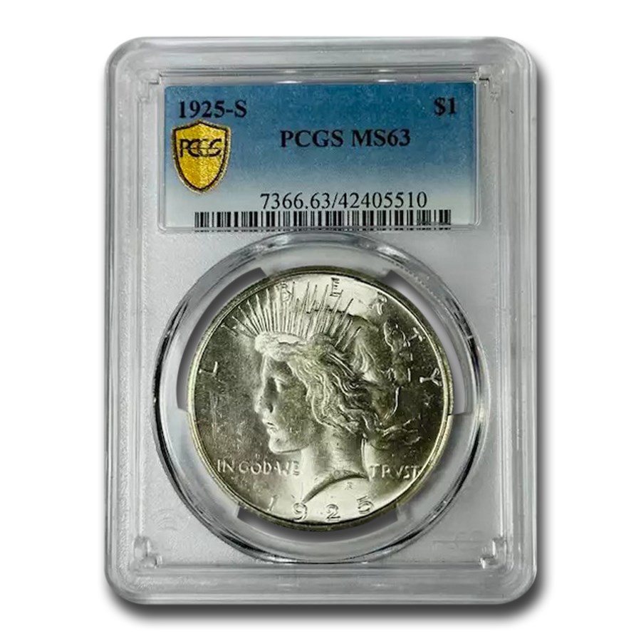 1925-S Peace Dollar MS-63 PCGS