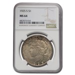 1925-S Peace Dollar MS-64 NGC (Obverse/Reverse Toning)