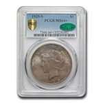 1925-S Peace Dollar MS-64+ PCGS CAC
