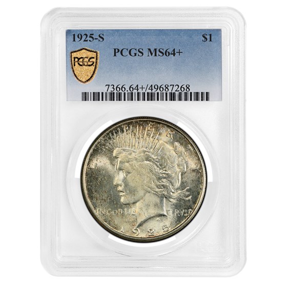 1925-S Peace Dollar MS-64+ PCGS 1925-S Peace Dollar MS-64+ PCGS