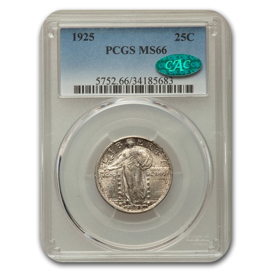 1925 Standing Liberty Quarter MS-66 PCGS CAC 1925 Standing Liberty Quarter MS-66 PCGS CAC