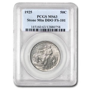 1925 Stone Mountain Doubled Die Obverse MS-63 PCGS 1925 Stone Mountain Doubled Die Obverse MS-63 PCGS