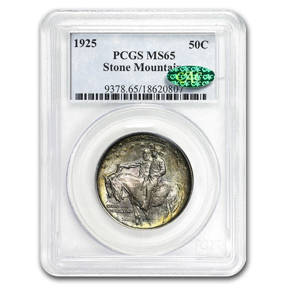 1925 Stone Mountain Memorial Half Dollar MS-65 PCGS (CAC, Toned) 1925 Stone Mountain Memorial Half Dollar MS-65 PCGS (CAC, Toned)