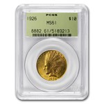 1926 $10 Indian Gold Eagle MS-61 PCGS