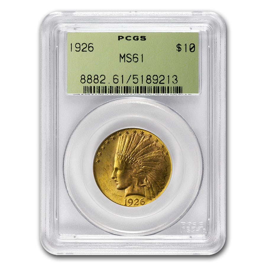 1926 $10 Indian Gold Eagle MS-61 PCGS