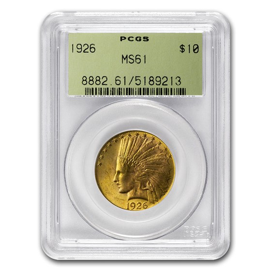 1926 $10 Indian Gold Eagle MS-61 PCGS 1926 $10 Indian Gold Eagle MS-61 PCGS