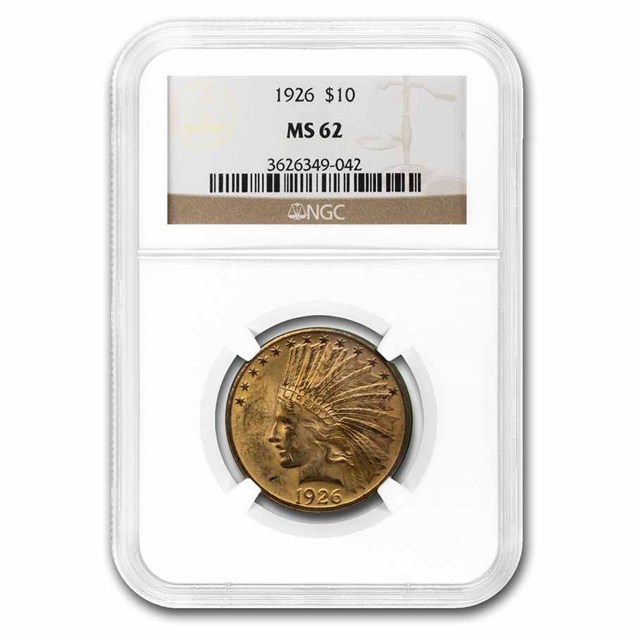 1926 $10 Indian Gold Eagle MS-62 NGC