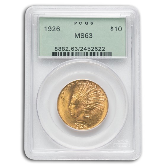 1926 $10 Indian Gold Eagle MS-63 PCGS (OGH) 1926 $10 Indian Gold Eagle MS-63 PCGS (OGH)