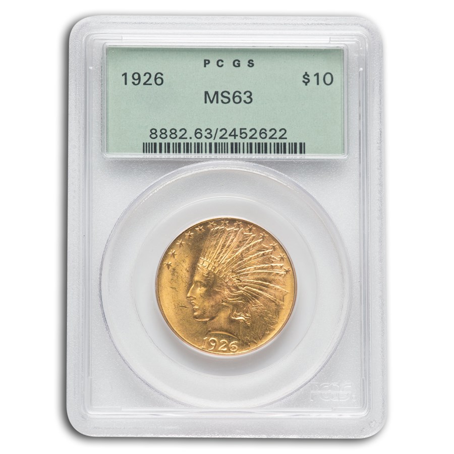 1926 $10 Indian Gold Eagle MS-63 PCGS (OGH)