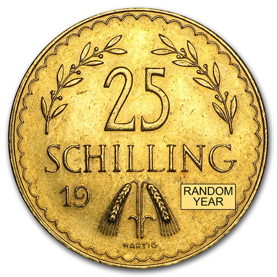 1926-1931 Austria Gold 25 Schilling Prooflike