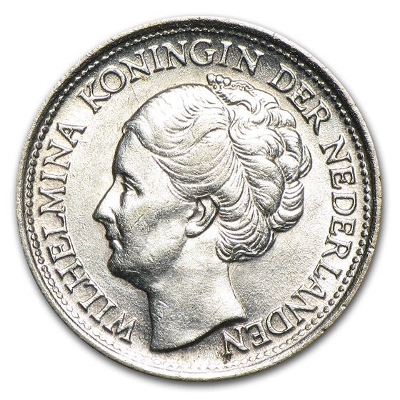 1926-1945 Netherlands Silver 10 Cents Wilhelmina Avg Circ 1926-1945 Netherlands Silver 10 Cents Wilhelmina Avg Circ