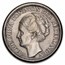 1926-1945 Netherlands Silver 25 Cents Wilhelmina AU/BU