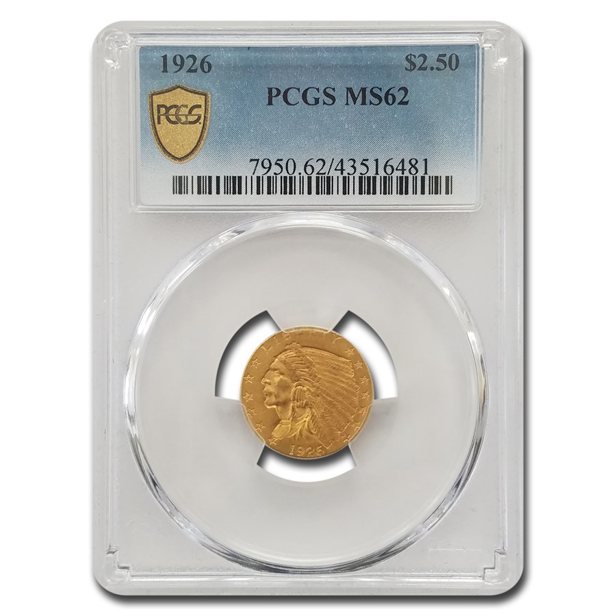 1926 $2.50 Indian Gold Quarter Eagle MS-62 PCGS