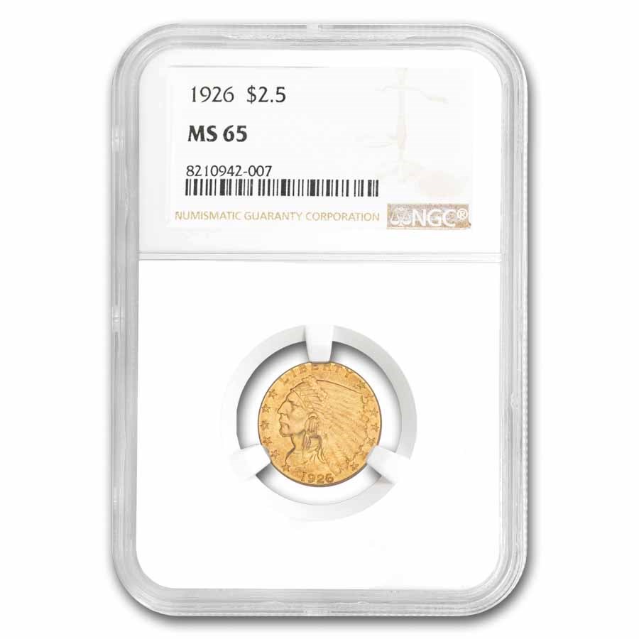 1926 $2.50 Indian Gold Quarter Eagle MS-65 NGC