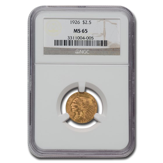 1926 $2.50 Indian Gold Quarter Eagle MS-65 NGC