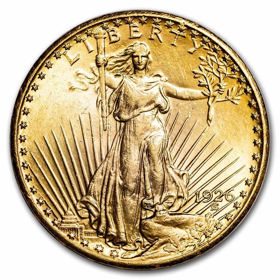 1926 $20 Saint-Gaudens Gold Double Eagle AU
