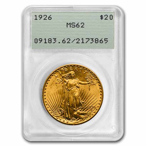 1926 $20 Saint-Gaudens Gold Double Eagle MS-62 PCGS (Rattler) 1926 $20 Saint-Gaudens Gold Double Eagle MS-62 PCGS (Rattler)