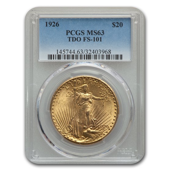 1926 $20 Saint-Gaudens Gold Double Eagle MS-63 (TDO, FS-101) 1926 $20 Saint-Gaudens Gold Double Eagle MS-63 (TDO, FS-101)