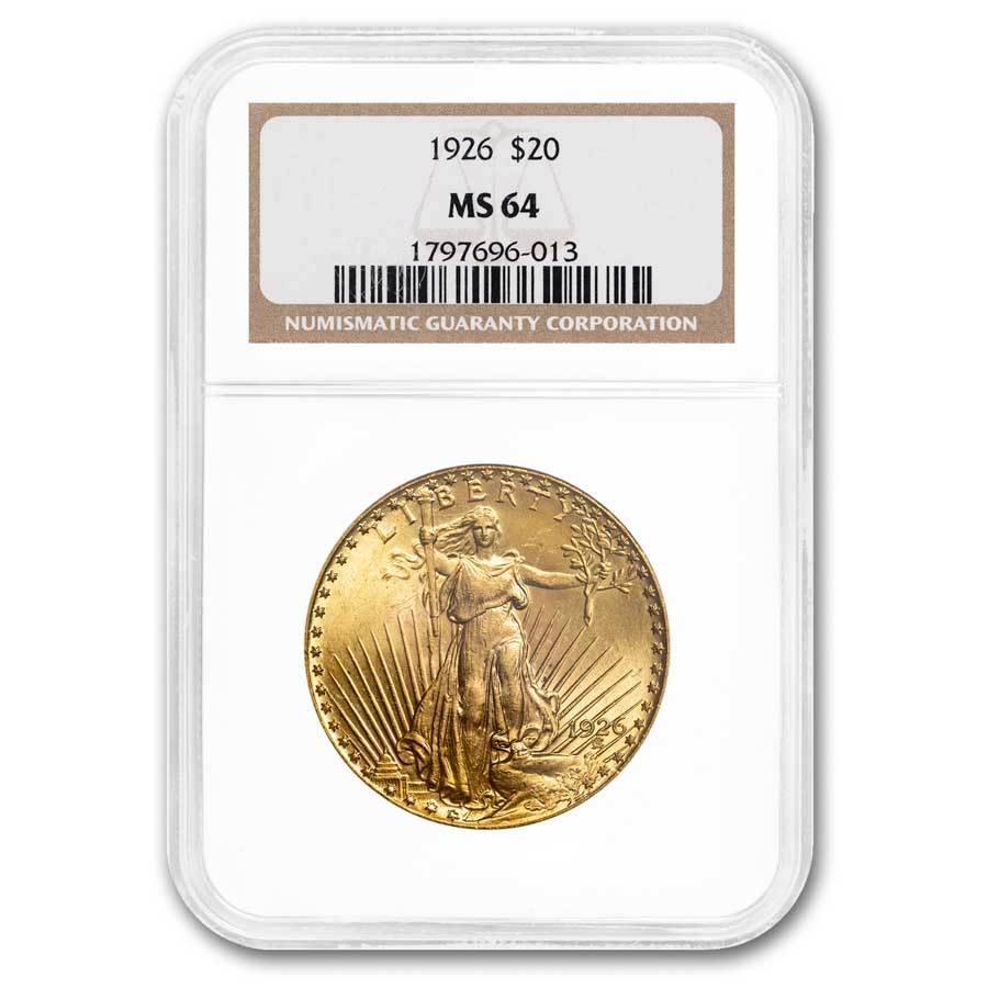 1926 $20 Saint-Gaudens Gold Double Eagle MS-64 NGC