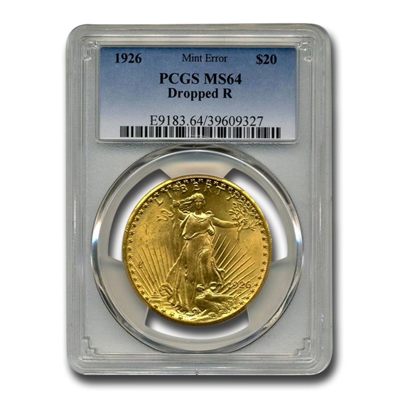 1926 $20 Saint-Gaudens Gold Double Eagle MS-64 PCGS (Dropped R) 1926 $20 Saint-Gaudens Gold Double Eagle MS-64 PCGS (Dropped R)