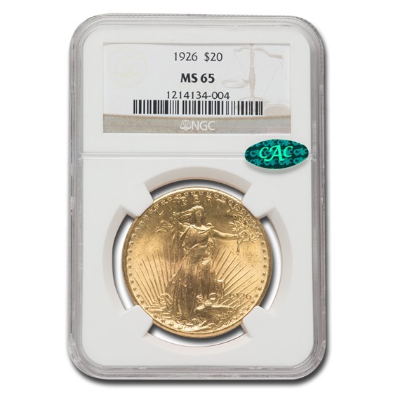 1926 $20 Saint-Gaudens Gold Double Eagle MS-65 NGC CAC 1926 $20 Saint-Gaudens Gold Double Eagle MS-65 NGC CAC