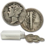 1926-D Mercury Dime 50-Coin Roll Avg Circ