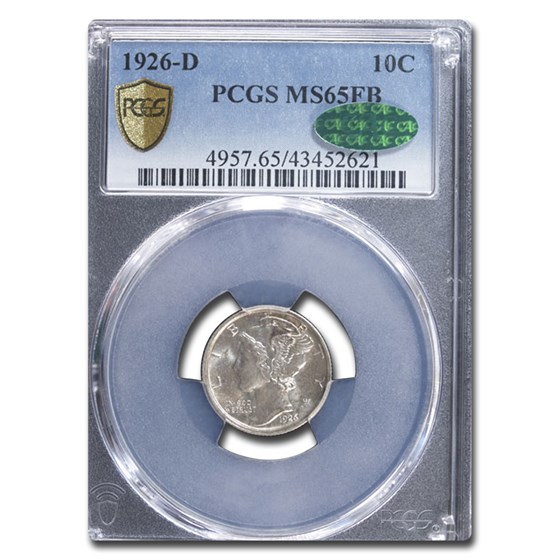 1926-D Mercury Dime MS-65 PCGS CAC (FB) 1926-D Mercury Dime MS-65 PCGS CAC (FB)