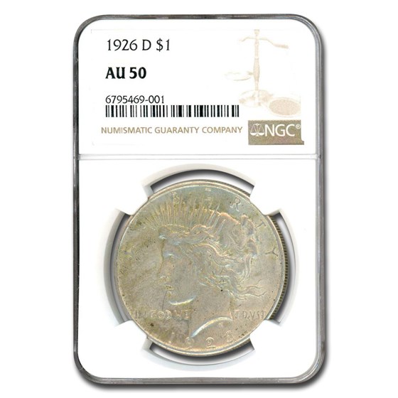 1926-D Peace Dollar AU-50 NGC 1926-D Peace Dollar AU-50 NGC