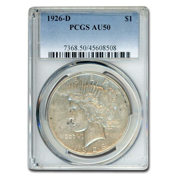 1926-D Peace Dollar AU-50 PCGS 1926-D Peace Dollar AU-50 PCGS