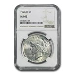1926-D Peace Dollar MS-62 NGC