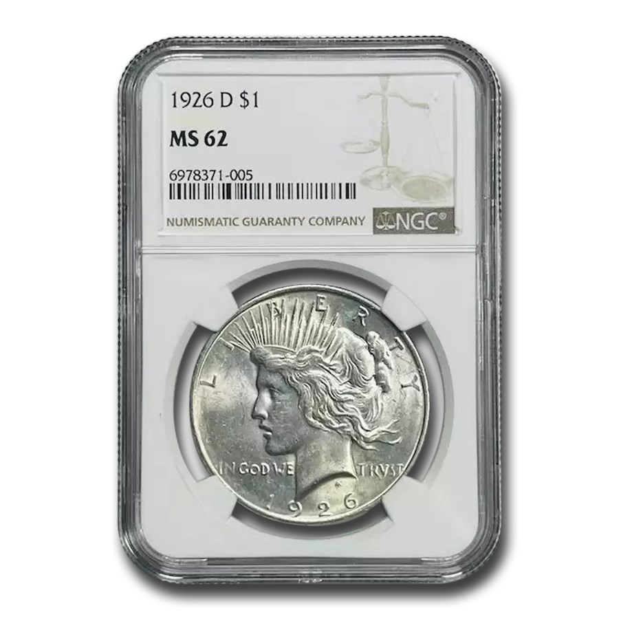 1926-D Peace Dollar MS-62 NGC