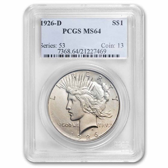 1926-D Peace Dollar MS-64 PCGS