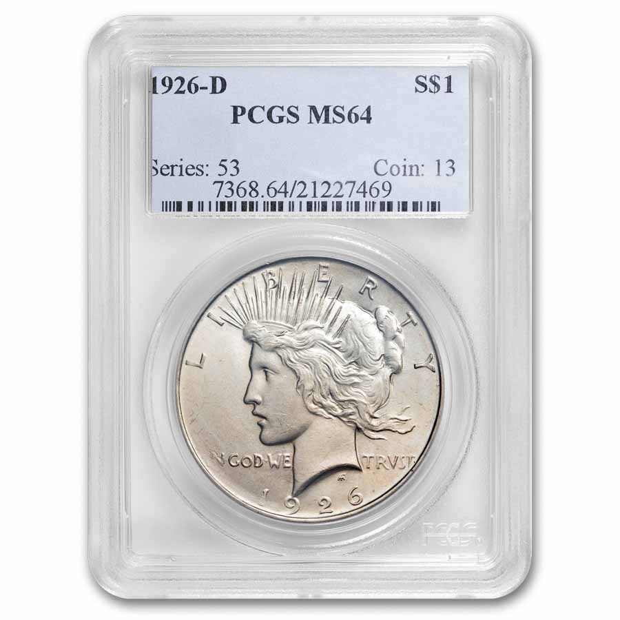 1926-D Peace Dollar MS-64 PCGS
