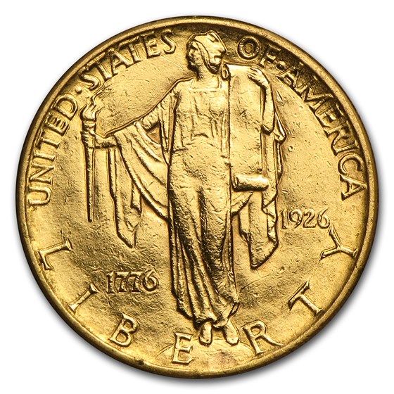 1926 Gold $2.50 America Sesquicentennial AU Details (Cleaned) 1926 Gold $2.50 America Sesquicentennial AU Details (Cleaned)