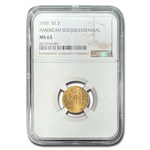1926 Gold $2.50 America Sesquicentennial MS-63 NGC
