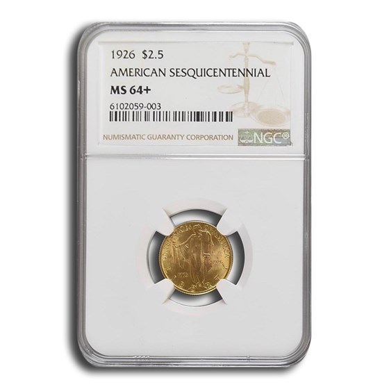 1926 Gold $2.50 America Sesquicentennial MS-64+ NGC