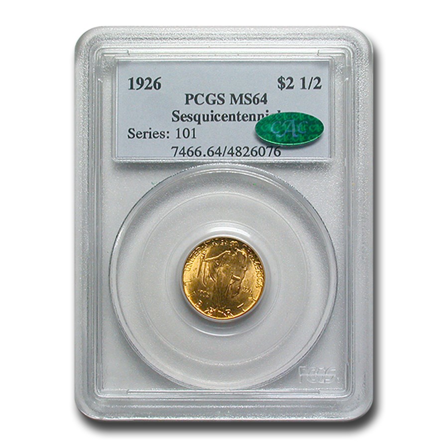 1926 Gold $2.50 America Sesquicentennial MS-64 PCGS CAC