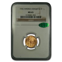 1926 Gold $2.50 America Sesquicentennial MS-65 NGC CAC