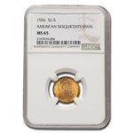 1926 Gold $2.50 America Sesquicentennial MS-65 NGC