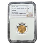 1926 Gold $2.50 America Sesquicentennial MS-65 NGC